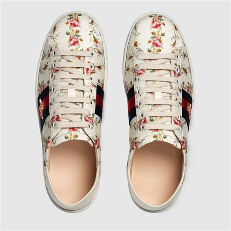 gucci ace rose print sneaker|Gucci ace sneakers men discounted.